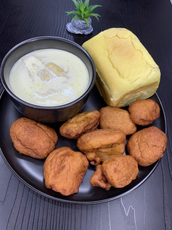 Akara and pap or custard